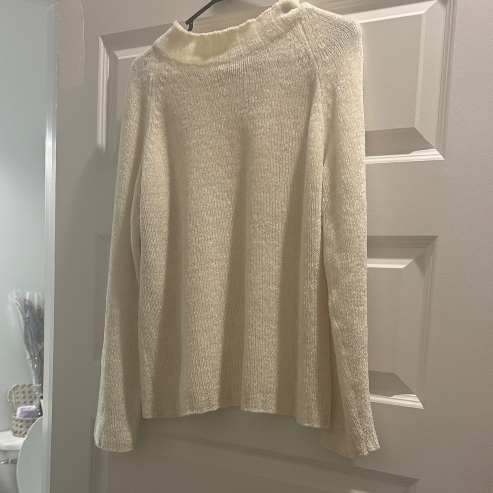 Vintage Basic Editions Soft Cream Turtleneck Swea… - image 1
